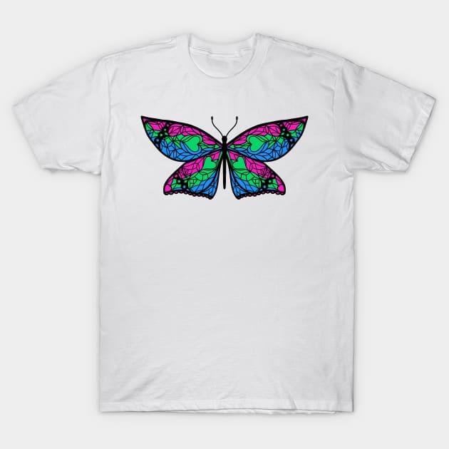 Fly With Pride: Polysexual Flag Butterfly T-Shirt by StephOBrien